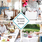 Hiasan 2 Pieces White Square Tablecloth - Waterproof and Spillproof Restaurant Washable Polyester Table Cloth for Dining Room, 70 x 70 Inch