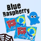 Ring Pop Individually Wrapped Blue Halloween Candy, 30 Ct Bulk Lollipop Pack, Raspberry Flavored Lollipop Suckers for Kids, Fun Candy Bulk for Trick or Treat, Halloween Bowls, Gifts, Party Favors