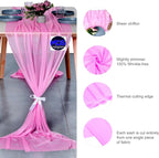 MDS 2 Pack 10ft Chiffon Table Runner 29 x 120 Inches Sheer Wedding Runner Romantic Rustic Table Runner for Wedding Decorations, Birthday Parties, Bridal Shower Party Arch Decor - Bubblegum Pink
