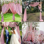 8 Panels Wedding Arch Draping Fabric 28" x 20Ft Wedding Arch Drapes Chiffon Fabric Drape Sheer Backdrop Curtain for Weddings Party Ceremony Birthday Arbor Drapery Reception Ceiling Décor(Dusty Rose)