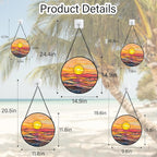 Stained Glass Window Hanging, Orange Sunrise Suncatcher Diamond Glass Panel Hangings Scenery Sun Catchers Decor for Birthday for Women, Men, Wife, Aunt, and Mom 6.3x6.3 in