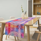 Vintage Mandala Table Runner, Bohemian Indian Purple Starry Colorful Floral Print Table Runner for Home Kitchen Dining Table Party Decor, 13x120inch