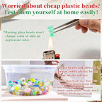 Half Pound Assorted Glass Beads for Jewelry Making, 2-16mm Colorful Crystal Beads for Bracelets, Crafts, DIY Art, Bulk Jewelry Making Supplies