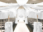 White Ceiling Drapes for Wedding, 5ftx20ft Sheer Fabric Curtain, Wedding Arch Draping, Romantic Decorations for Party Ceremony Stage