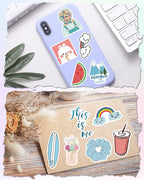 Sticker for Water Bottles, 300 Pcs/Pack Cute Vinyl Waterproof Vsco Laptop Stickers for School Students Gifts Classroom Teachers Prizes Stickers for Kids Teens Girls