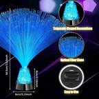 Patelai 10 Pcs LED Fiber Optic Lamp Color Changing Fiber Optic Night Light with Multicolor Glow Decorative Table Centerpiece for Sensory Bedroom Halloween Party Holiday Decorations (Novel,Blue)