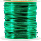 Mandala Crafts 22 Gauge Anodized Aluminum Craft Wire for Jewelry Making - 100 FT Colored Flexible Kelly Green Wire - Bendable for Bonsai Armature Crafting Sculpting