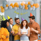 10 x 10 Feet Blueish Gray Backdrop Curtain for Partie, Background Curtains for Photoshoot, Birthday, Wedding, Halloween, Thanksgiving, Christmas Day, New Year Party Decorations 5Ft x 10Ft, 2 Panels