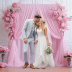 20ft X 10ft Baby Pink Tulle Backdrop Curtain for Parites, Sheer Photo Backdrop Curtains Fabric Drapes for Wedding Ceremony Arch Party Stage Decorations