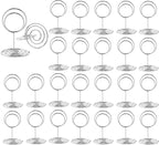 26Pcs Place Card Holder, Table Number Holders, Wire Picture Holder, Small Size Table Card Holders, Photo Holder for Centerpieces, Wedding Reception, Party, Birthday (Silver)