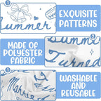 The Summer She Turned Married Backdrop - Beach Wedding Party Decorations - Bridal Shower Bachelorette Party Background Blue