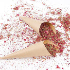 30 Pieces biodegradable confetti Cones and Stand Tray Paper Cone Box 30 Holes Suitable Placing Dried Flower Petals Confetti for Wedding, Engagement, Party, Birthday (Kraft)