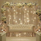 10ftx12ft Wrinkle Free Beige Backdrop Curtain, 2 Panels 12FT Height Beige Wedding Backdrop Drapes, Silky Polyester Back Drop Cloth for Birthday Photography Background Party Backdrop Draping