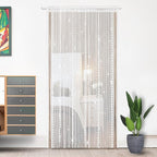 Hysenm Door String Curtains 39x79 Inch White Panel Soft Balls Romantic Glitter Fringe Room Divider Home Décor Wedding Girls Bedroom Window Living Room Backdrop Party Doorways Closet