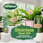 Updated Metal Plant Labels for Garden, 25 Pack Stainless Steel DIY Plant Markers Waterproof for Flowers Pots, Vegetables, Seedlings, Seed (Gold Rose)
