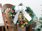 White Satin Wired Ribbon 2-1/2 Inch Double-Faced Sliver Glitter Christmas Ribbons for Wreath, Tree Decoration, Gift Wrapping, Home Decor 10 Yards