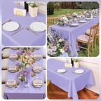 6 Pack Lavender Tablecloths for 8ft Rectangle Tables 60 x 126 Inch - Polyester Table Cover Stain and Wrinkle Resistant Washable Fabric Table Clothes for Wedding Party Banquet Reception Restaurant