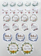 Custom Stickers for Weddings, Birthdays & Businesses - Personalized Labels with Your Logo - Waterproof, Fade and Heat Resistant - Pack of 100-1000 (Wreath F, 3.5 Inch)