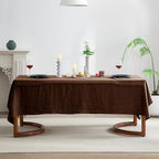 EVERLY 100% Pure Linen Rectangle Tablecloths 60x84Inches for Dining,Buffet Parties,Picnic,Events,Weddings and Restaurants,Decorative Halloween,Thanksgiving Machine Washable Tablecloths-Chocolate