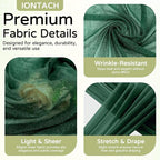 Wedding Arch Draping Fabric 29" x 19Ft Sheer Drapes for Backdrop Wedding Ceremony Reception Ceiling Decor Curtain Baby Bridal Shower Decoration (Hunter Green, 3 Panels)