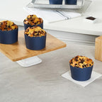 Panificio 10 Ounce Cupcake Wrappers, 200 Scalloped Baking Cups - Oven-Ready, Greaseproof, Midnight Blue Paper Cupcake Liners, Disposable, For Birthdays, Baby Showers, Or Weddings - Restaurantware