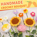 Crochet Flower Bouquet Crochet Flowers, Crochet Flower Bouquet Sunflower, Handmade Crochet Bouquet for Graduation Birthday Wedding Anniversary