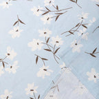 Pastoral Round Tablecloth - 60 Inch Dia. - Linen Fabric Table Cloth - Washable Table Cover with Dust-Proof Wrinkle Resistant for Restaurant, Picnic, Indoor and Outdoor Dining, Floral (Light Blue)