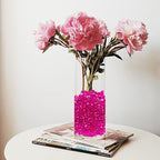 Super Z Outlet Fuchsia Acrylic Round Diamond Crystals Treasure Gems for Table Scatters, Vase Fillers, Event, Wedding, Birthday Decoration Favor, Arts & Crafts (1 Pound, 240 Pieces)
