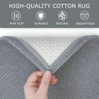 KOZYFLY Washable Runner Rug 3x12 ft Hallway Kitchen Runner Rugs with Rubber Backing Bobo Non Slip Entryway Runner Indoor, Long Carpet Runners for Hall Kitchen Entryway, Grey