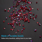 PATIKIL 14000Pcs Wedding Table Scatter Confetti Crystals 3mm Acrylic Diamonds Vase Fillers Gems for Table Centerpiece Decorations Bridal Shower Party, Dark Red AB