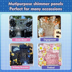 Qcity Orange Shimmer Wall Backdrop 36PCS, Black Back Not See-Through Design, Square Sequin Glitter Backdrop Panel, Perfect for Outdoor Events, Birthdays, Wedding and Party Decoration