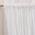 Poise3EHome 7FT x 7FT Sequin Photography Backdrop Curtain for Party Decoration, White