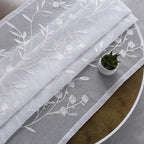Embroidery Sheer Curtains White 95 Inches, Floral Pattern Window Treatments Rod Pocket Drapes for Living room, Bedroom, Semi Voile Curtain Panels for Yard, Patio, Villa, Parlor, Set of 2, 52"x 95".