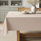 MIULEE Natural Linen Tablecloth 60x104 Inch Rectangle Table Cloth Waterproof,Stain Resistant & Wrinkle Resistant for Dining Party Wedding