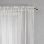 VISIONTEX White Sheer Voile Curtains, Decorative White Embossed Butterflies Rod Pocket Window Drapes for Home Kitchen, Living Room and Bedroom 54 x 95 Inch, Set of 2 Curtain Panels