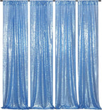 Poise3EHome 2ft x 8ft Baby Blue Sequin Backdrop Curtains 2 Panels Photography Backdrop for Party Decoration, Baby Blue