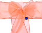MDS Pack of 150 PCS Organza Chair Sashes Wider Dining Chair Bows Ribbon Tie Back for Wedding Party Birthday Bridal Shower Reception Event Banquet Home Chair Cover Decoration - Light Orange