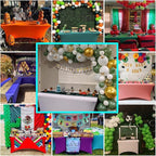 IVAPUPU 2 Pack 8FT Table Cloth for Rectangular Fitted Events Stretch Royal Blue Table Covers Washable Cover Spandex Tablecloth Protector for Party, Wedding, Cocktail, Banquet, Festival