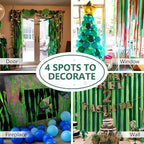 PartyWoo Crepe Paper Streamers 4 Rolls 328ft, Shades of Green for Party, Wedding, Birthday & Baby Shower Decorations (1.8 Inch x 82 Ft/Roll)