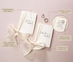 Modern Album Designs Set of Custom Slim White Vow Books w/Ribbon (Set of 2) - 5.625 x 4 Minimalist Pocket Sized Romantic Wedding Ceremony Vow Renewal Speech Notebook Journal