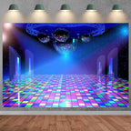 Disco Backdrop 10x8FT 70s 80s 90s Party Lights Stage Background Banner Decorations Photo Shoot Props