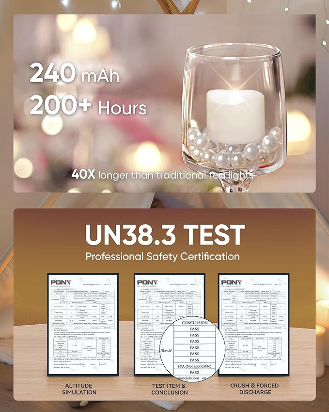 Homemory Cool White Flameless LED Tea Lights Candles, 200+Hour Battery Operated Fake Electric Votive TeaLights for Christmas, DIY Mood Lighting, Party, Holiday, Funeral, Home Decor, 24-Pack