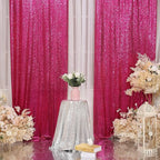 Poise3EHome Sequin Backdrop Curtain, 10Ft x 10Ft Hot Pink Glitter Photography Background Curtains, Sequence Backdrop Drapes for Wedding Party Festival Decor