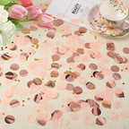 MARFOREVER Round Tissue Paper Confetti, Rose Gold Table Confetti Dots Decorations Birthday Party Scatter Table Sprinkles Hearts for Balloons Wedding Baby Shower Festival Supplies(1 inch)