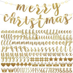 TaoBary 167 Pcs DIY Banner Kit Happy Birthday Glitter Banner Customizable Glitter Make Your Own Kit 162 Letters Symbols and Numbers 3 Rope for Birthday Halloween Wedding Christmas(Champagne Gold)