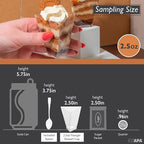 Ilyapa 3oz Plastic Dessert Cups - 100 Pack Mini Dessert Cups with Spoons - Clear Reusable Small Appetizer Cup for Cheesecake Shooters, Chocolate Mousse - Party and Catering Supplies - Triangle