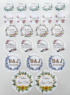 Custom Stickers for Weddings, Birthdays & Businesses - Personalized Labels with Your Logo - Waterproof, Fade and Heat Resistant - Pack of 100-1000 (Wreath O, 2.5 Inch)
