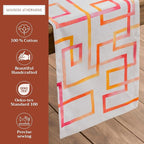 Maison d' Hermine Table Runner 100% Cotton Single Layer Table Runners 108 inches Long Decorative for Home Kitchen Dining Party Wedding Bridal Shower Spring Summer (Summer Maze, 14.50" x 108")