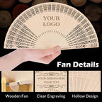 10 PCS Custom Fans Personalized Folding Fans for Line Dancing Wooden Hand Fan Wedding Favors Bulk Fans for Guests Party Event Use (Style16)