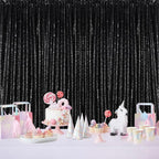 Black Backdrop for Graduation Decorations: 2ftx8ft Black Sequin Halloween Backdrop Curtains Panels Wedding Ceremony Party Home Decorations 3 Packs